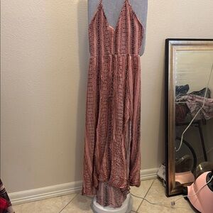 Lush Pink High Low Sundress Spaghetti Strap Sleeveless